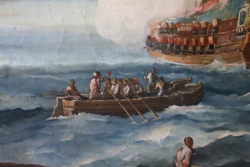 Oil Painting of Coastal Scene - Figures - Styylish