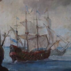 Oil Painting of Coastal Scene - Ship Detail - Styylish