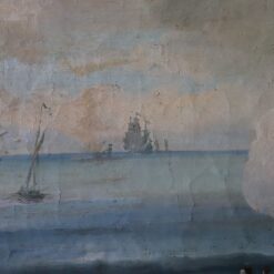 Oil Painting of Coastal Scene - Ship in Distance - Styylish