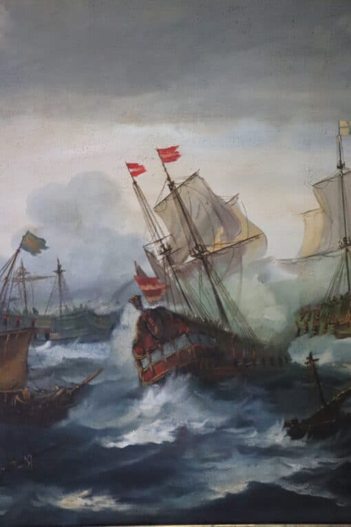 Oil Painting of Galleons - Galleon Detail - Styylish