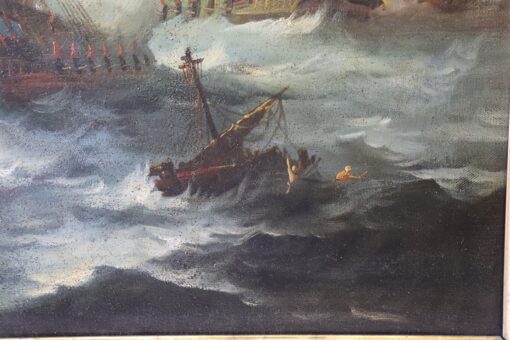 Oil Painting of Galleons - Bottom Detail - Styylish