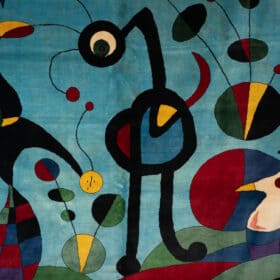 Colorful Joan Miró Rug or Tapestry, in Wool. Contemporary Work.