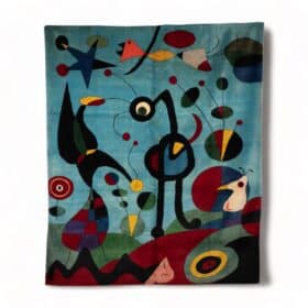 Colorful Joan Miró Rug or Tapestry, in Wool. Contemporary Work.
