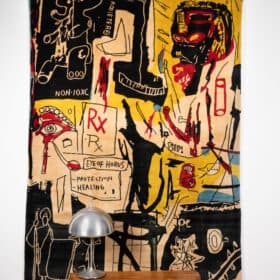 After Jean-Michel Basquiat. Rug, or tapestry « Melting Point of Ice ».