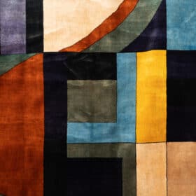 Geometric Wool Rug. Contemporary Work.