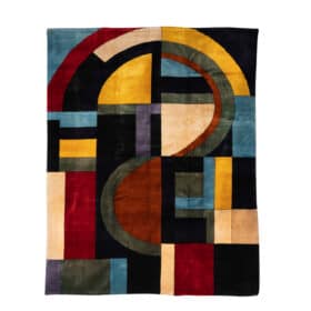 Geometric Wool Rug. Contemporary Work.