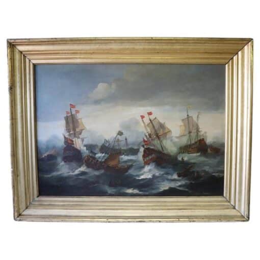 Oil Painting of Galleons - Styylish