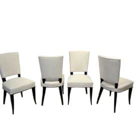 1930s French Art Deco Chairs, Set of Eight, Black Lacquer