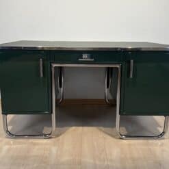 Large Bauhaus Partners Desk - Front with Compartments Closed - Styylish