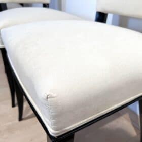 1930s French Art Deco Chairs, Set of Eight, Black Lacquer