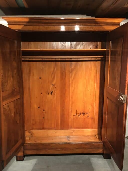 Biedermeier walnut armoire- inside view- Styylish