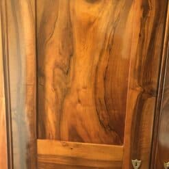 Biedermeier walnut armoire- walnut veneer detail of the door upper part- Styylish