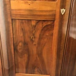 Biedermeier walnut armoire- walnut veneer detail of the door lower part- Styylish