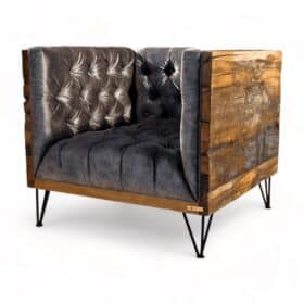 Reclaimed Wood Armchair, European Contemporary Design, Hand Made