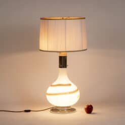 White Glass Lamp - Full with Light On - Styylish