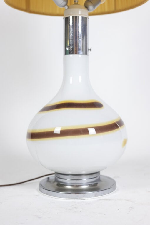 White Glass Lamp - Stripe Detail - Styylish