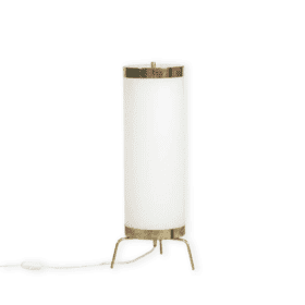 White Opaline and Golden Brass Lamp, 1970s