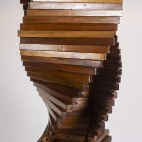 Sculptural Wooden Lamp, 1980s