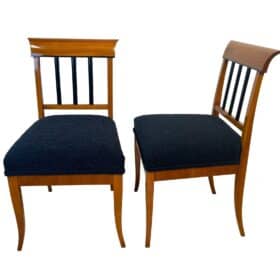 Set of Six Biedermeier Chairs, Cherry Wood, Ebony, South Germany circa 1830