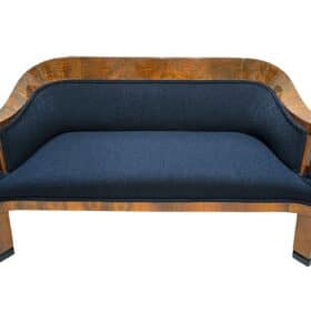 Biedermeier Sofa, Walnut Wood, Black Teddy, Vienna, Austria circa 1825