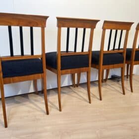 Set of Six Biedermeier Chairs, Cherry Wood, Ebony, South Germany circa 1830