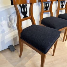 Set of Four Biedermeier Chairs, Cherry Veneer, South Germany circa 1830