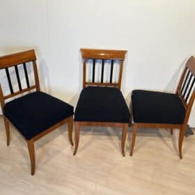 Set of Six Biedermeier Chairs, Cherry Wood, Ebony, South Germany circa 1830