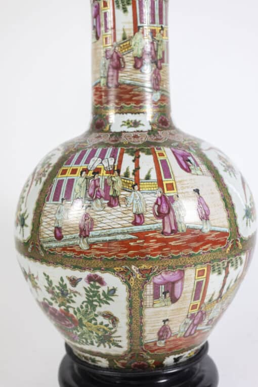 Canton Porcelain Vases - Decorative Panels with People - Styylish