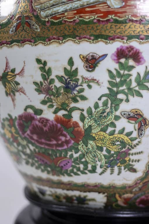 Canton Porcelain Vases - Decorative Floral and Insects - Styylish