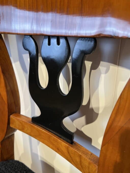 Set of Four Biedermeier Chairs - Ebonized Wood Backrest Detail - Styylish