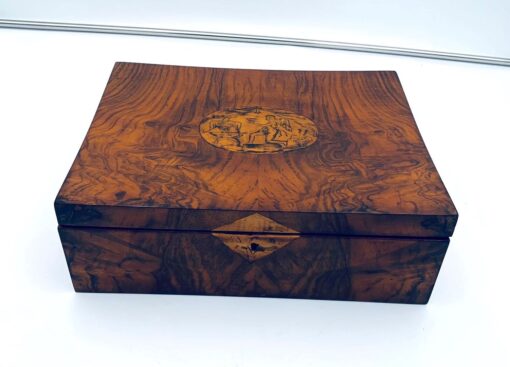 Biedermeier Jewelry Box with Ink - Front Wood Detail - Styylish