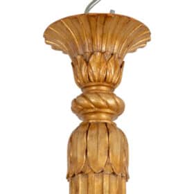 Louis XVI Style Chandelier in Carved and Gilded Wood, 1950s.