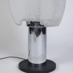 Mazzega Glass Lamp - Chrome Base Detail - Styylish