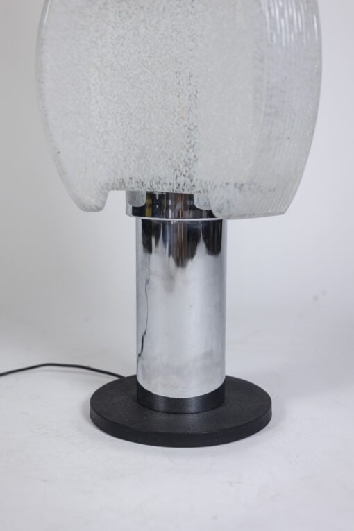 Mazzega Glass Lamp - Chrome Base Detail - Styylish