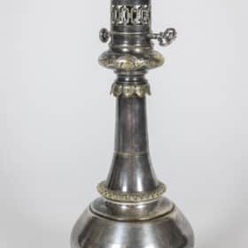 Two Lamps in Metal and Silvered Bronze, Circa 1880