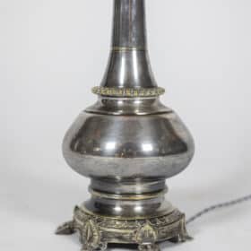 Two Lamps in Metal and Silvered Bronze, Circa 1880