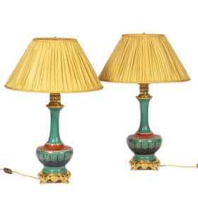 French Porcelain Lamps, Circa 1880
