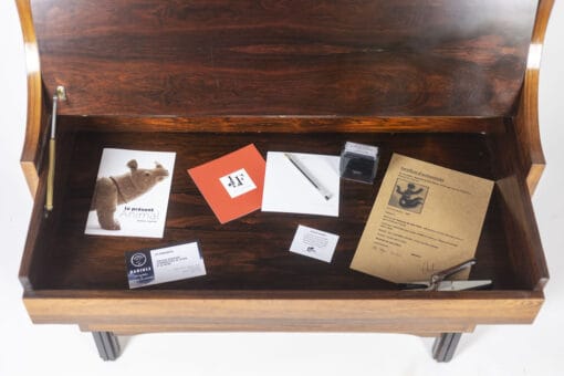 Retractable Rosewood Secretary Desk - Interior Compartment - Styylish