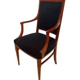 Pair of Empire Style Armchairs, Solid Mahogany, Austria, Vienna, 19th C.
