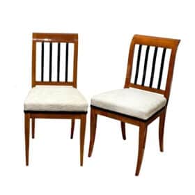 Biedermeier Side Chairs Pair, Solid Walnut, Franconia, Germany circa 1825