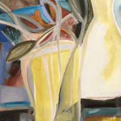 Artwork by Cécile Ganne- detail of yellow bottle and glass- Styylish