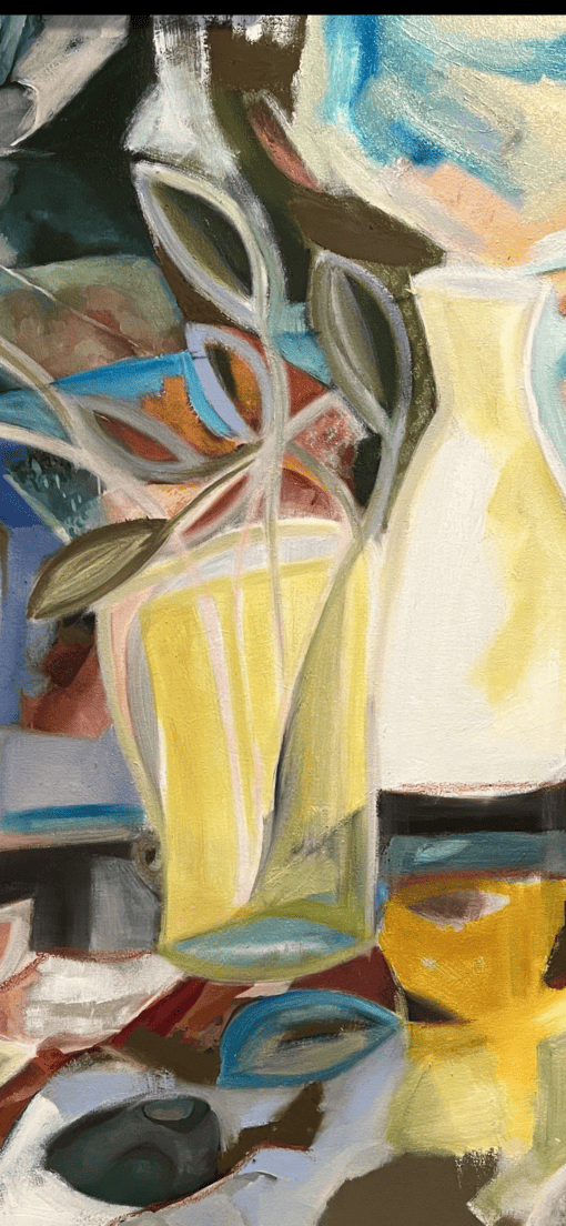 Artwork by Cécile Ganne- detail of yellow bottle and glass- Styylish