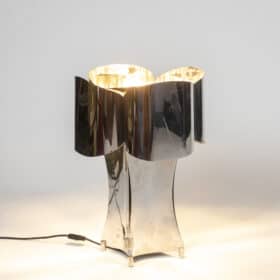 Quatrefoil Lamp in Polished Metal, 1970s.