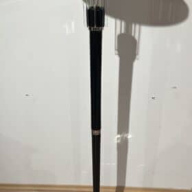 Art Deco Style Floor Lamp, Black Lacquer, Nickel-Plate and Glass, France circa 1930