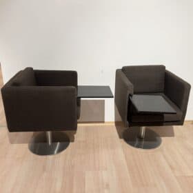 Pair of Cubic Swivel Chairs with Tableau by Lensvelt