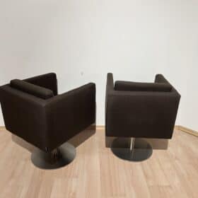 Pair of Cubic Swivel Chairs with Tableau by Lensvelt