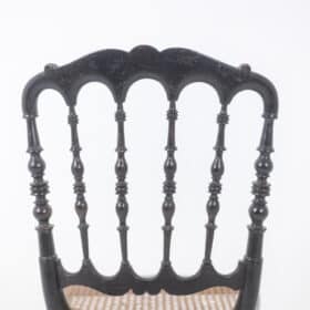 Caned Chair in Turned and Blackened Wood, Napoléon III Period