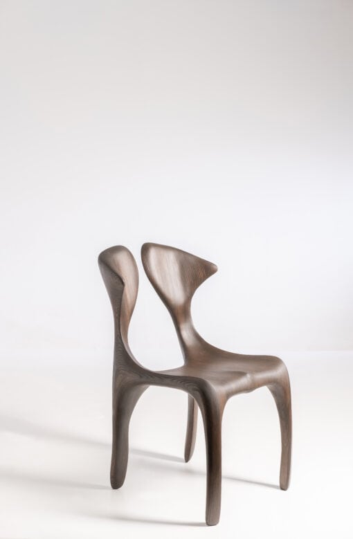 Dune Carved Chair - Darker Wood - Styylish