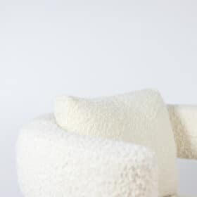 Pair of “Bean” Shaped Armchairs, Blond Beech, Contemporary Work
