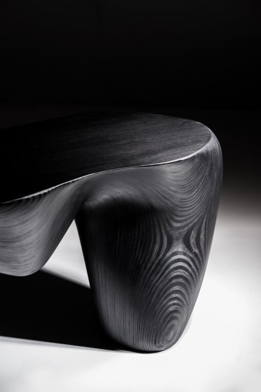 Flow Carved Bench - Wood Grain Detail - Styylish